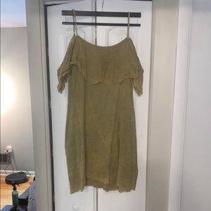 Kori Olive Off-Shoulder Mini Dress